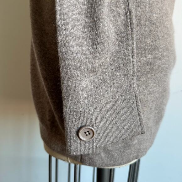 BRUNELLO CUCINELLI for Bergdorf Goodman Oatmeal Cashmere Cardigan - Picture 5 of 9